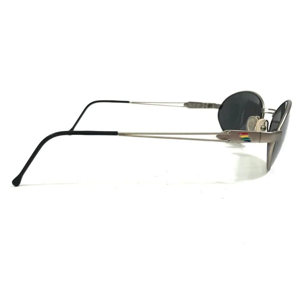 Benetton Formula Sunglasses B.F. 1 004-40S Gray Round Frames with Blue Lenses